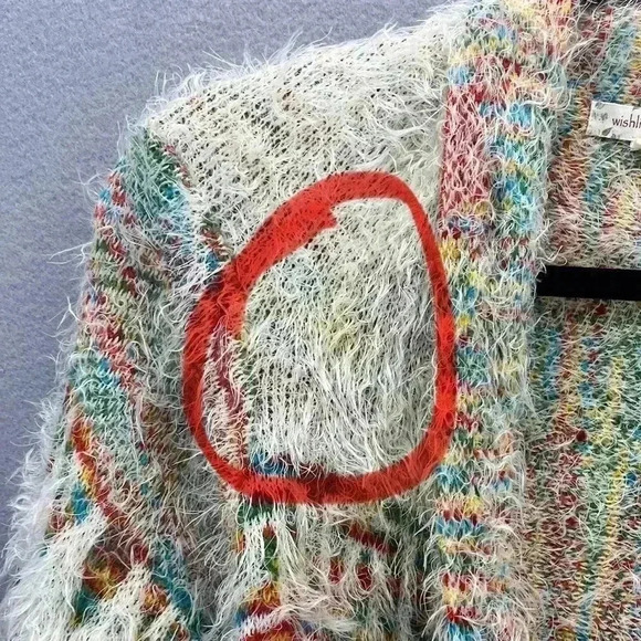 Wishlist oversized eyelash cardigan open front southwest Aztec native American - Picture 5 of 7